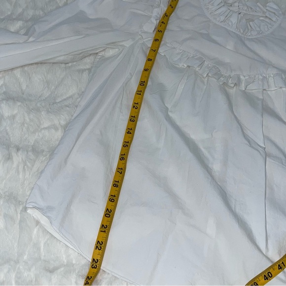 La Vie Rebecca Taylor Ruffled Backwards Button Down Blouse - Picture 5 of 6